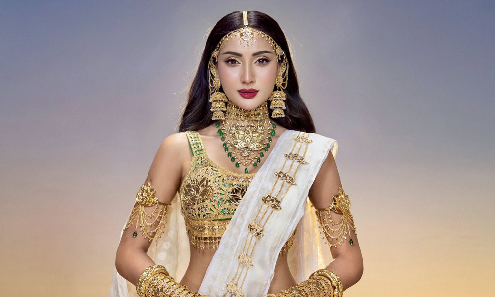 মিস ইউনিভার্স মঞ্চে বাংলাদেশি সৌন্দর্য: জামদানি শাড়িতে মিথিলা