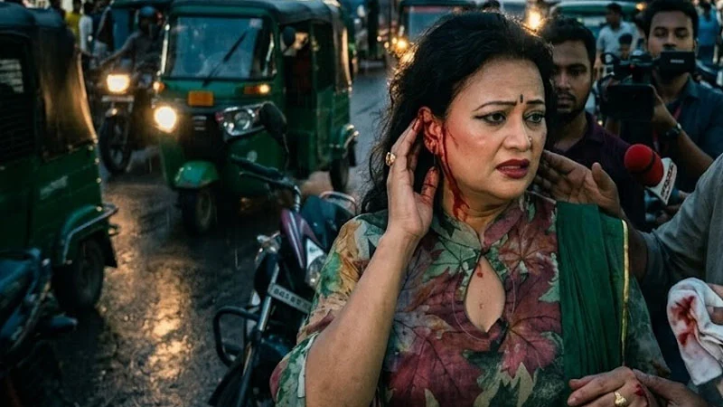 ছিনতাইকারীর টানে আহত বাপ্পারাজের নায়িকা, ছিঁড়ে গেল কান!