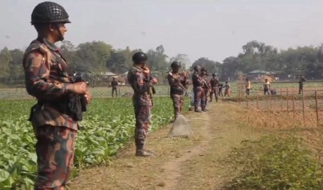 কমলগঞ্জ ও মৌলভীবাজার বিভিন্ন সীমান্তে পুশইন বাড়তি নজরদারিতে বিজিবি টহল