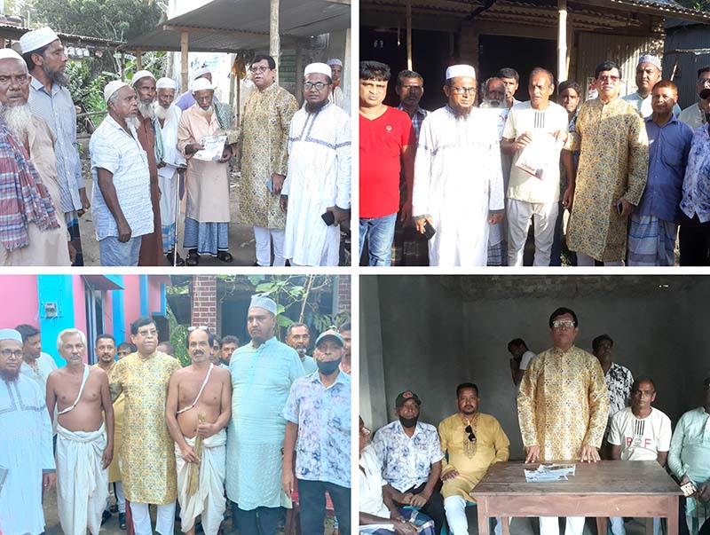 সালথার আটঘরে মেজর আতমা হা‌লি‌মের গণসং‌যোগ ও লিফ‌লেট বিতরণ