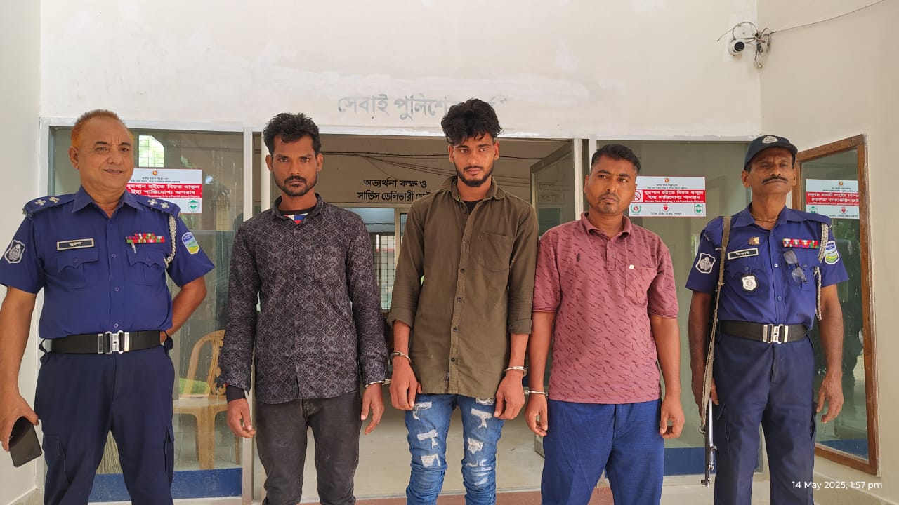 নালিতাবাড়ী সীমান্তে অবৈধভাবে অনুপ্রবেশের দায়ে ৩ বাংলাদেশী গ্রেফতার