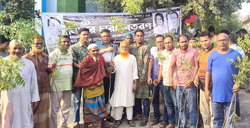 গাবতলীতে বিএনপির উদ্যোগে নিমগাছের চারা বিতরণ