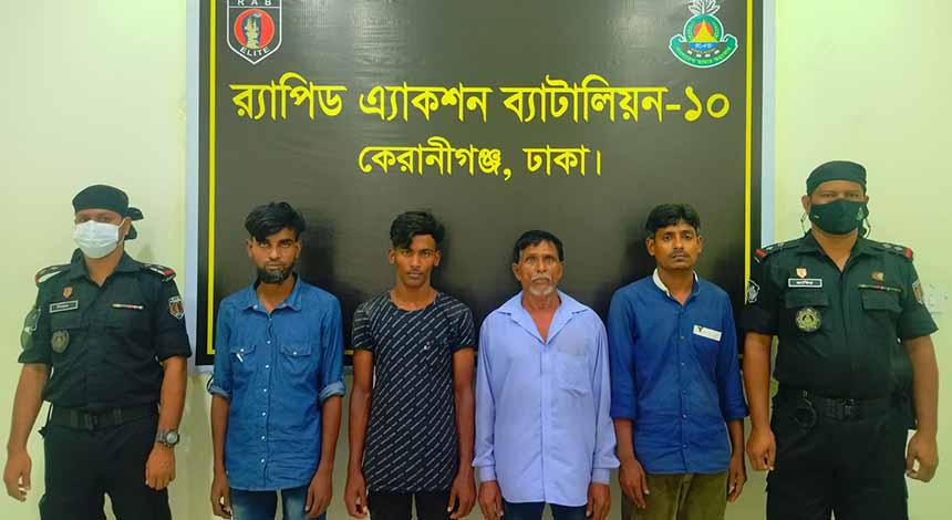 যাত্রাবাড়ী ও শ্যামপুরে র‌্যাবের হাতে ১১ চাঁদাবাজ ও ছিনতাইকারী গ্রেফতার