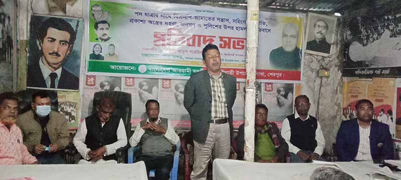 ঝিনাইগাতীতে যুবলীগের প্রতিবাদ সভা