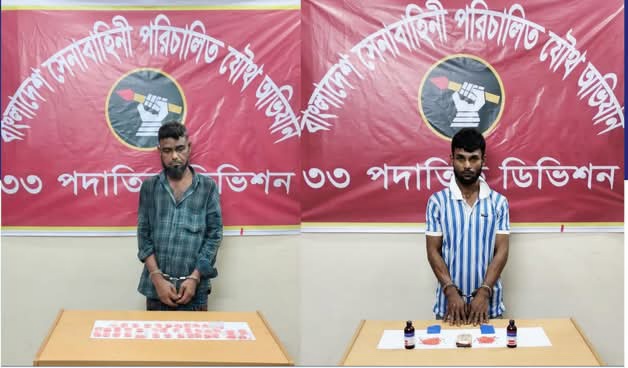 কুমিল্লায় যৌথ অভিযানে ইয়াবাসহ দুই মাদক ব্যবসায়ী আটক