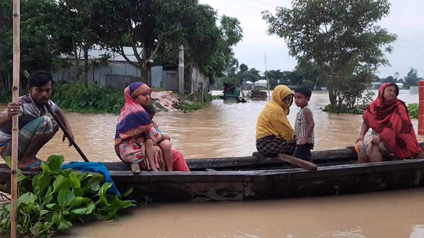 কুড়িগ্রামের রৌমারীতে বন্যা পরিস্থিতি অপরিবর্তিত