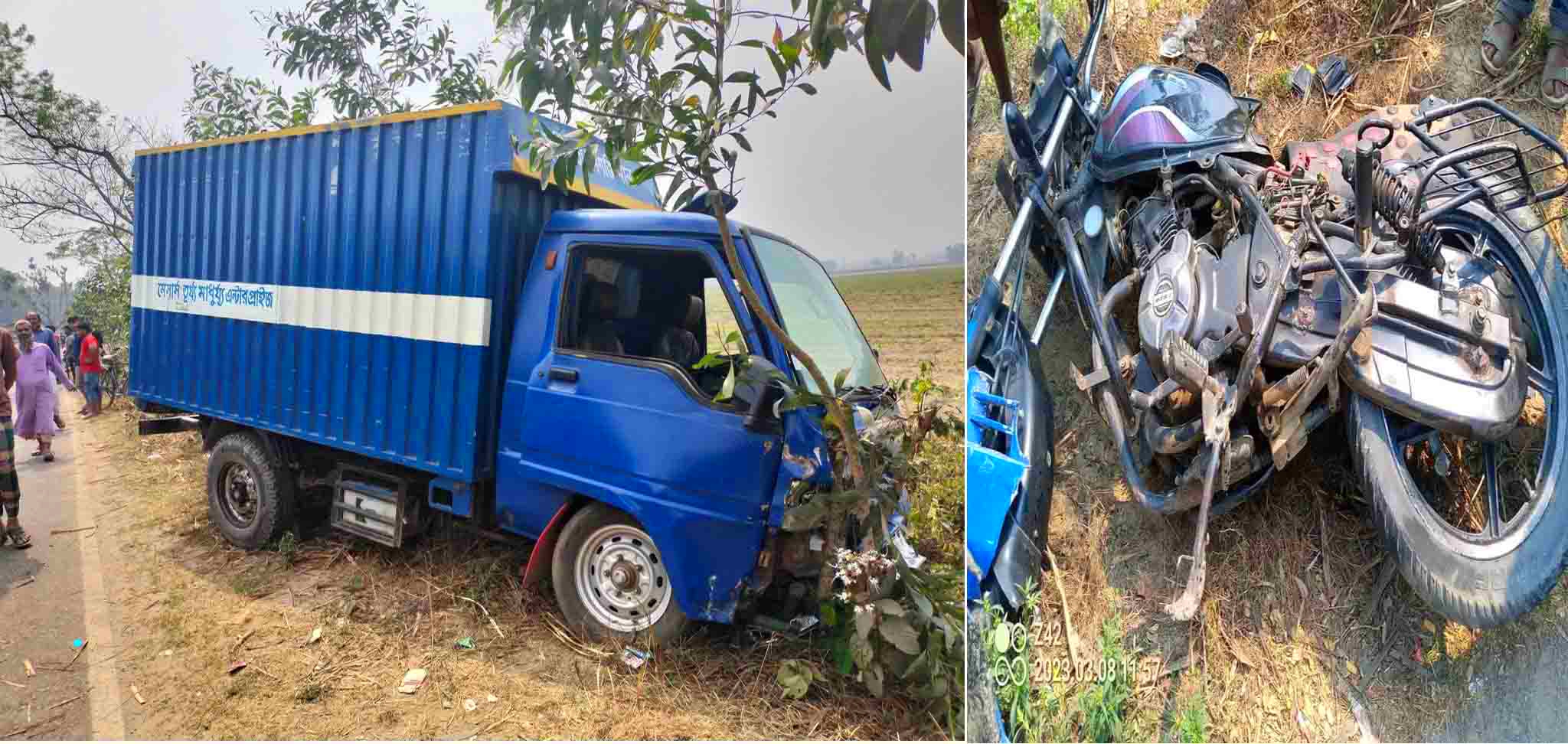 পীরগঞ্জে কাভার্ড ভ্যানের ধাক্কায় মোটরসাইকেল আরোহীর মৃত্যু