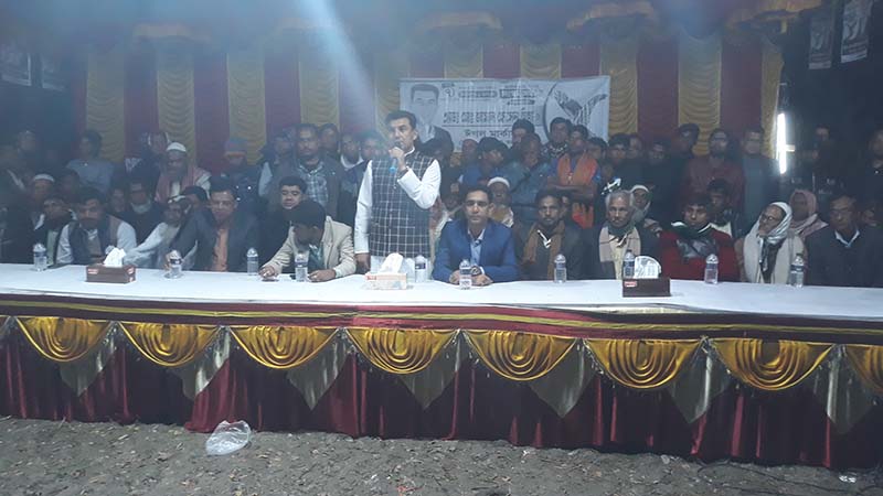 সালথার গৌড়দিয়ায় স্বতন্ত্র প্রার্থী জামাল হোসেনের নির্বাচনী উঠান বৈঠক