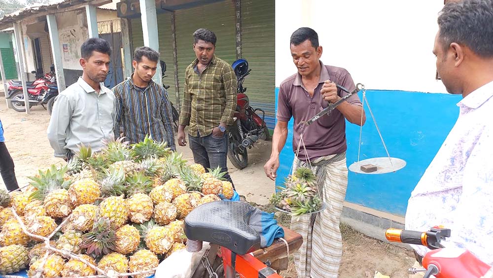 আনারস‌‌ বিক্রি করে একযুগ ধরে চলে বেলালের সংসার