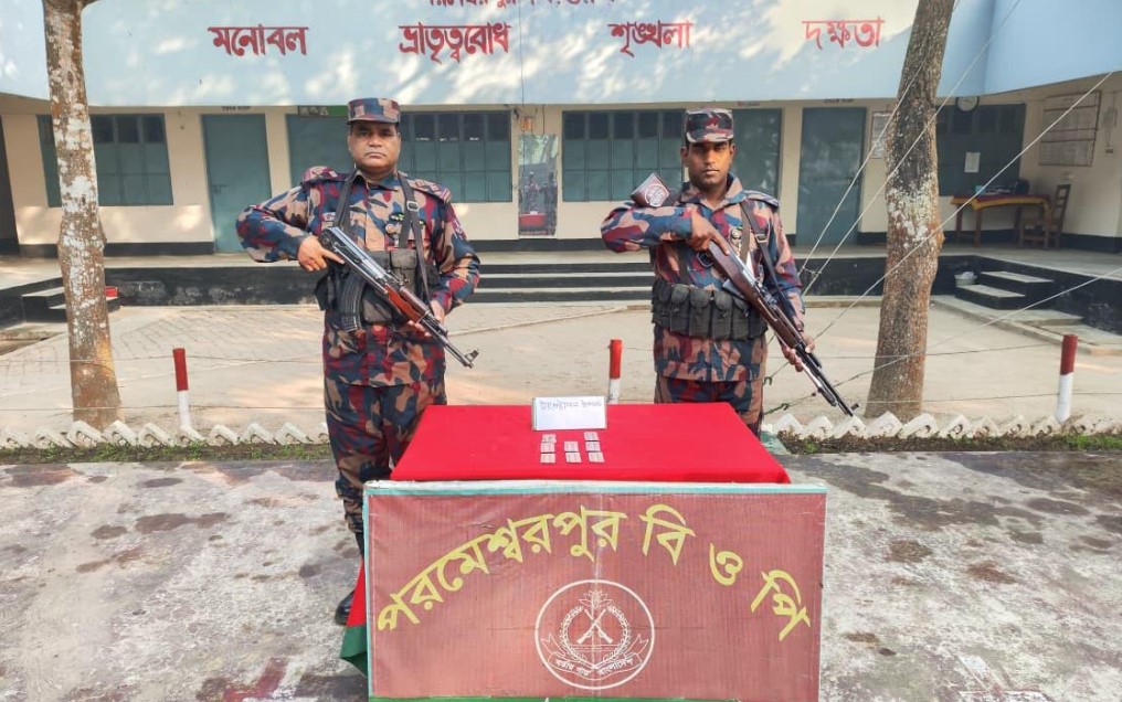 দিনাজপুর সীমান্তে বিজিবির অভিযানে ভারতীয় ট্যাপেন্টাডল ট্যাবলেট উদ্ধার