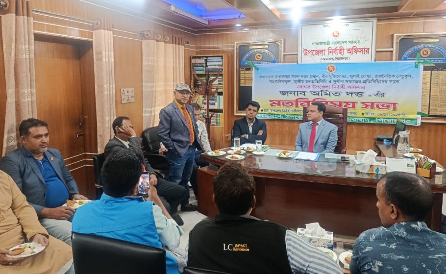 নেছারাবাদে সাংবাদিকদের সঙ্গে নবাগত ইউএনও’র মতবিনিময়