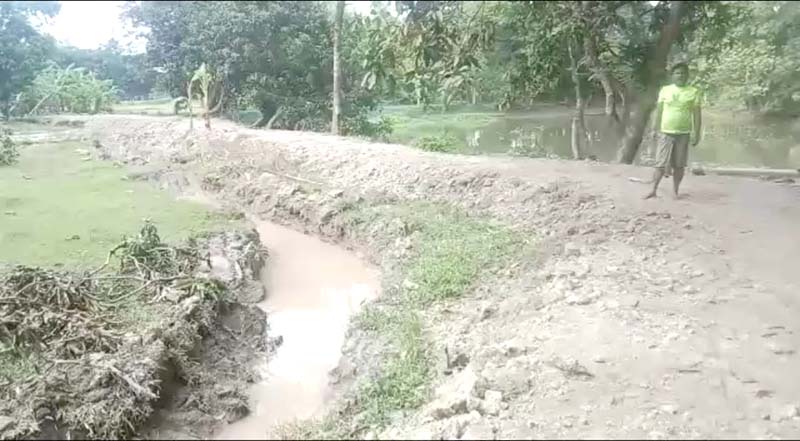 রাস্তার কাজে অবৈধভাবে মাটি কর্তন: ফসলি জমির ব্যাপক ক্ষতির অভিযোগ