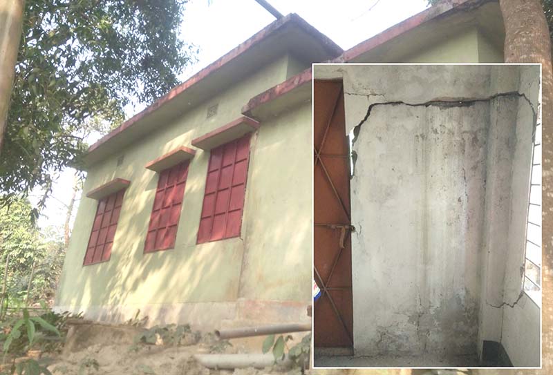 নির্মাণের তিন বছরেই মুক্তিযোদ্ধার ভবনে একাধিক ফাটল