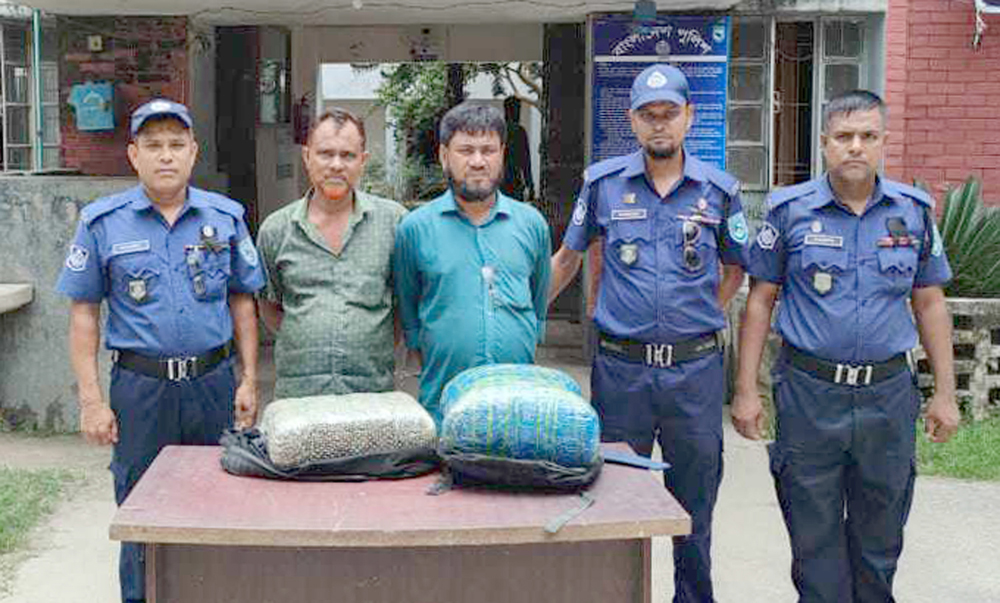 কাউনিয়ায় ১৫ কেজি গাঁজাসহ ২ মাদক কারবারি আটক