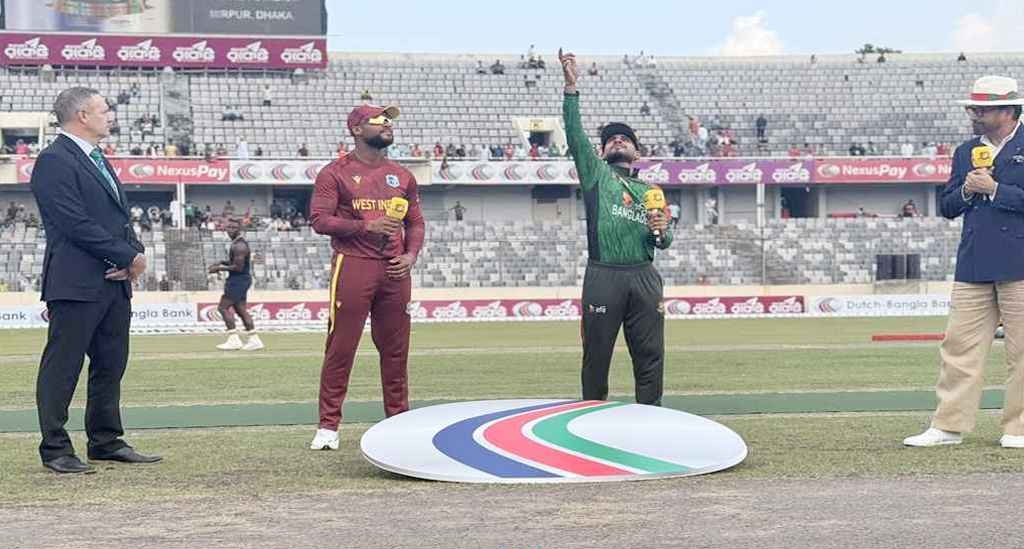 ওয়েস্ট ইন্ডিজের বিপক্ষে নির্ধারণী ওয়ানডে: টস জিতে ব্যাটিংয়ে বাংলাদেশ